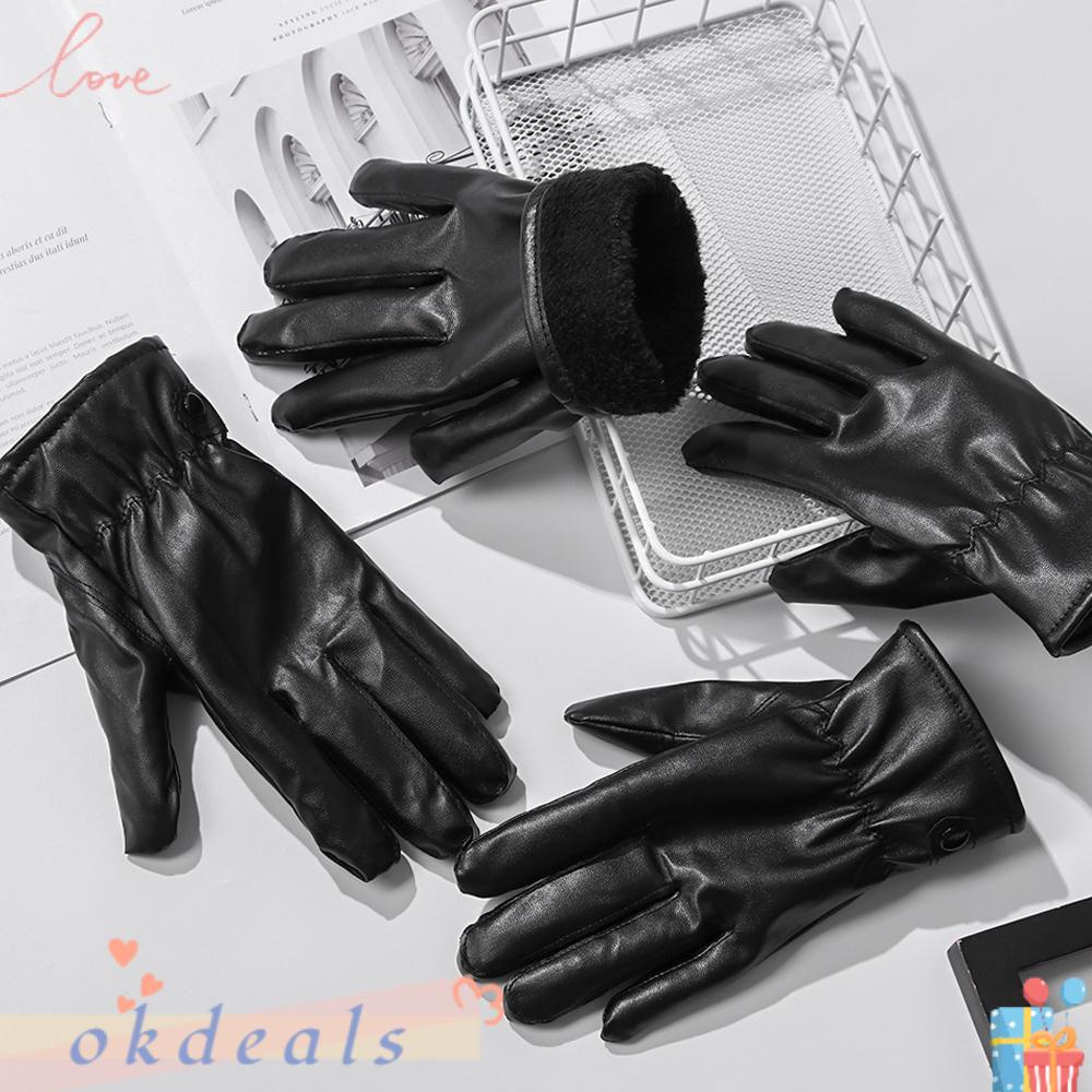 Găng Tay Da Chống Gió Giữ Ấm Chống Trượt Cho Nữ
