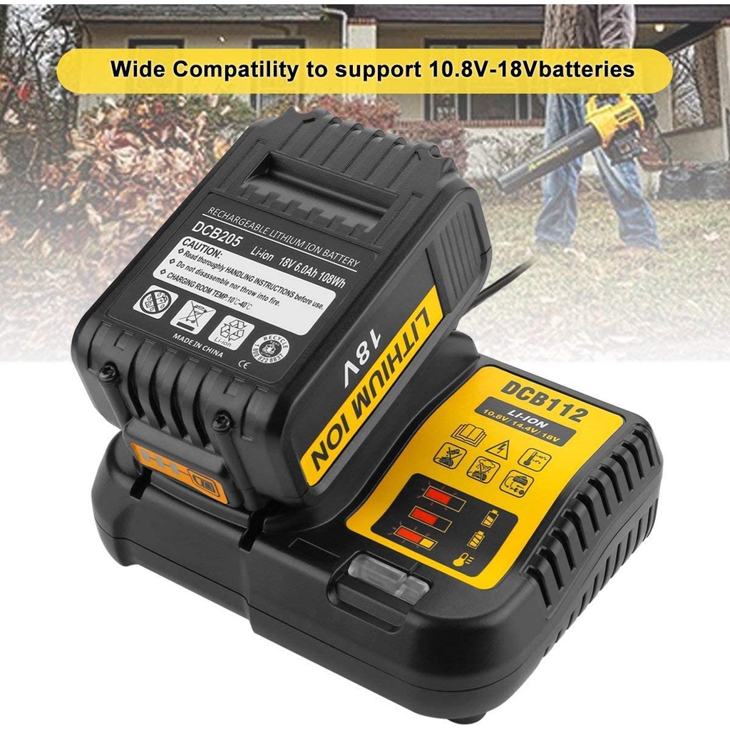 Bộ sạc pin DCB118 DCB112 cho pin lithium Dewalt 10.8V 12V 14.4V 18V 20V