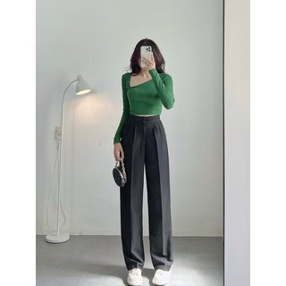 Áo Thun Gân Croptop Lệch Vai [ ẢNH THẬT 100% ]