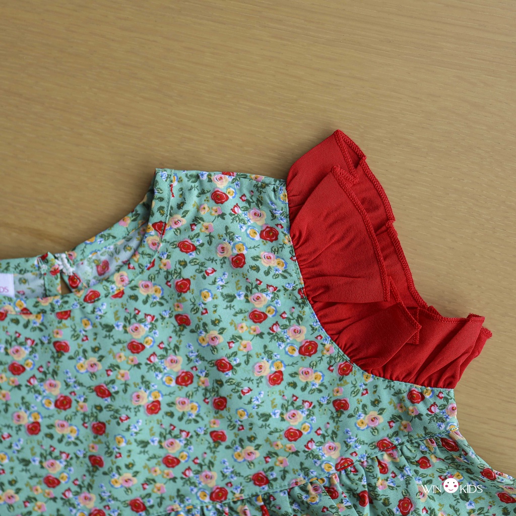 Đồ bộ bé gái hoa nhí nhiều màu áo croptop Thời trang trẻ em Winkids chuyên quần áo bé