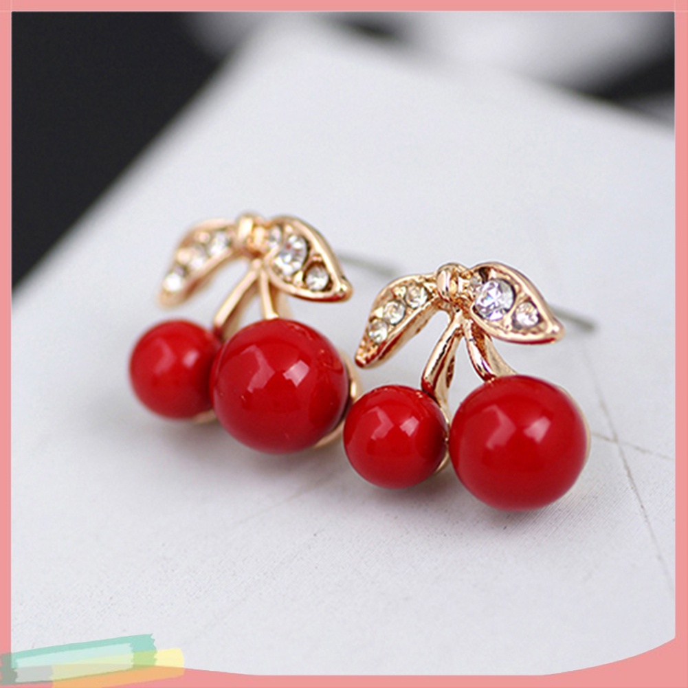 Hoa Tai Kiểu Dáng Quả Cherry Thời Trang Phong Cách Cho Nữ