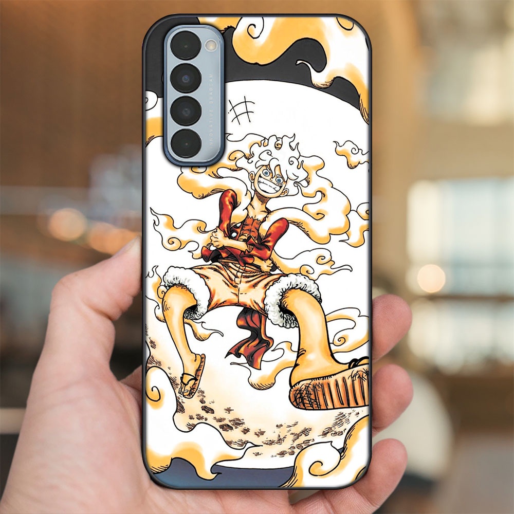 Ốp lưng Oppo Reno 4 Pro viền đen in hình Luffy Gear 5 Nika One Piece Đảo Hải Tặc