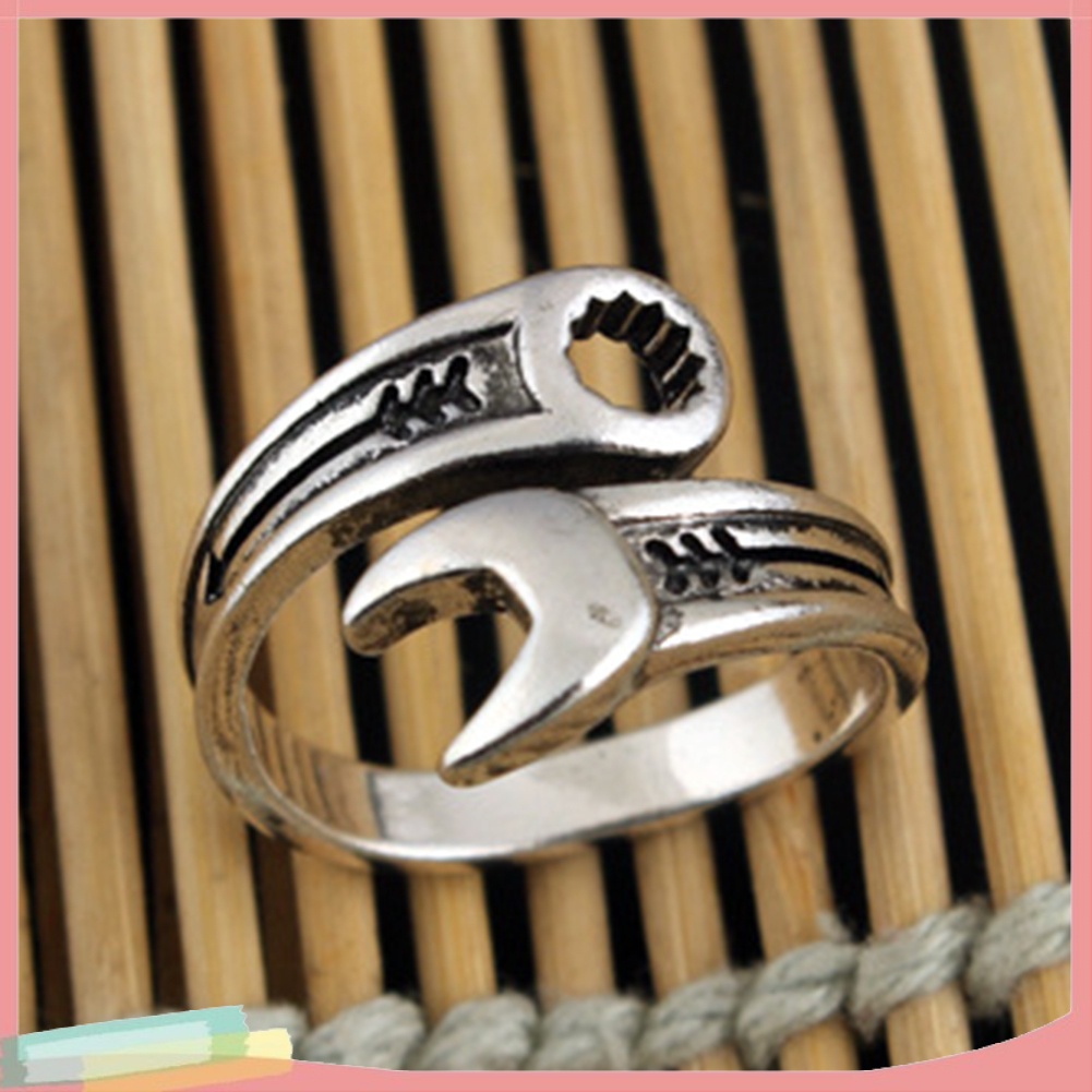 Nhẫn hợp kim hình cờ lê độc đáo cho nam