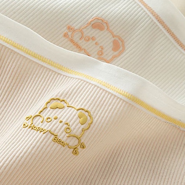 Quần lót nữ gấu đáng yêu - Quần lót cotton gân tăm viền ren cạp vừa, co dãn thoải mái VALICA L144