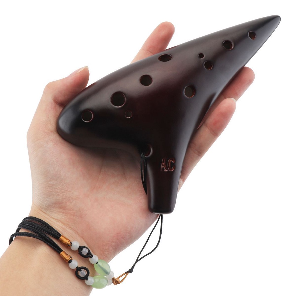 Sáo ocarina 12 lỗ bằng gốm sứ có phụ kiện