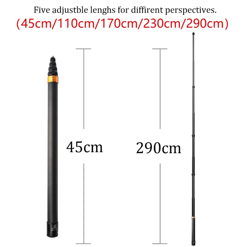 Gậy Tự Sướng Kéo Dài Bằng Sợi Carbon Cho Insta360 ONE X2 / ONE / ONE R Action