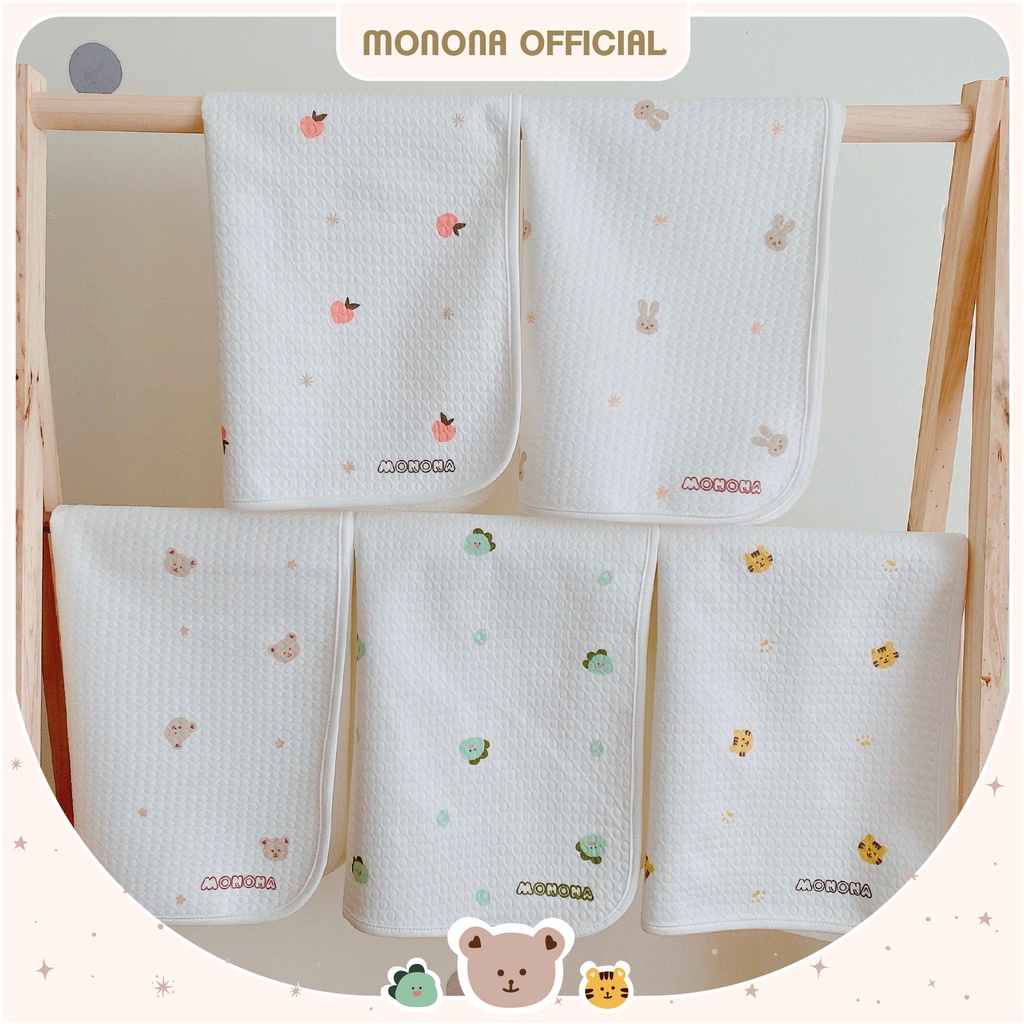 Tấm lót chống thấm MONONA cho bé, bề mặt Organic siêu mềm mịn, tự nhiên, kháng khuẩn, thoáng khí, tấm lót thay tã