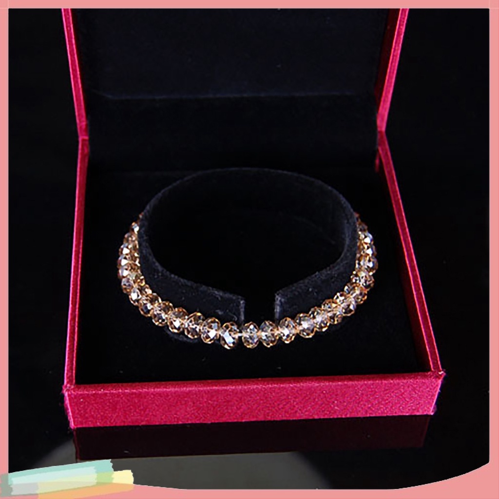 Vòng tay hợp kim trang trí hạt pha lê giả thời trang dành cho nữ