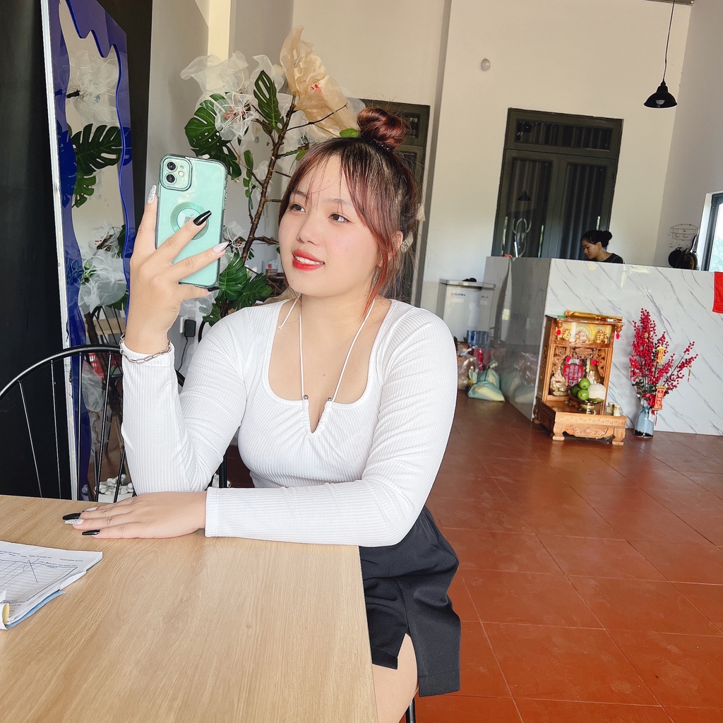 Áo Thun Kiểu Croptop Bigsize Chun Thun Tăm Cao Cấp Co Dãn Lên Phom Sang Chảnh Dễ Thương Hình Thật MÃ G64