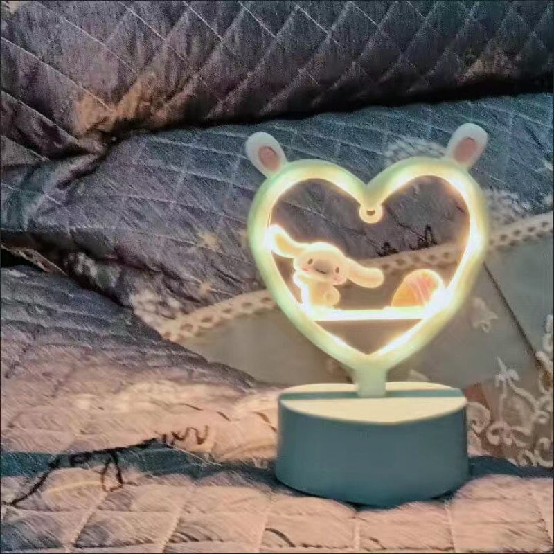 Sanrio Đồ Chơi Đèn Ngủ Để Bàn Mymelody Led Nghệ Thuật Hình Thỏ Cinnamoroll Tình Yêu Lãng Mạn Diy