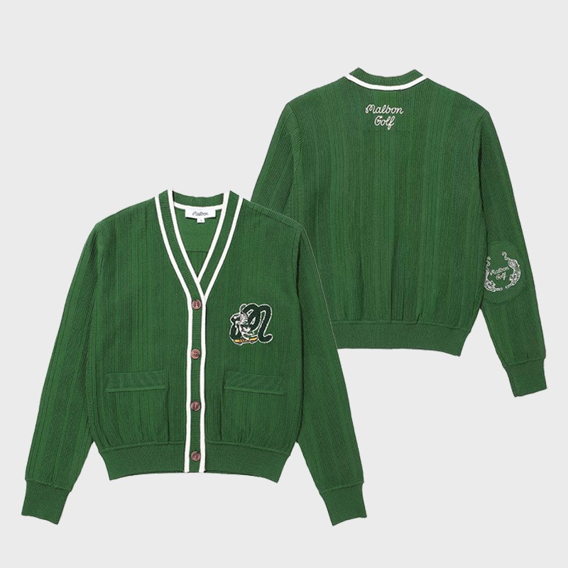 Áo khoác len cardigan tay dài chơi golf MALBON Áo len mềm mịn , giữ ấm hàng cao cấp Hàn Quốc - HC GOLF