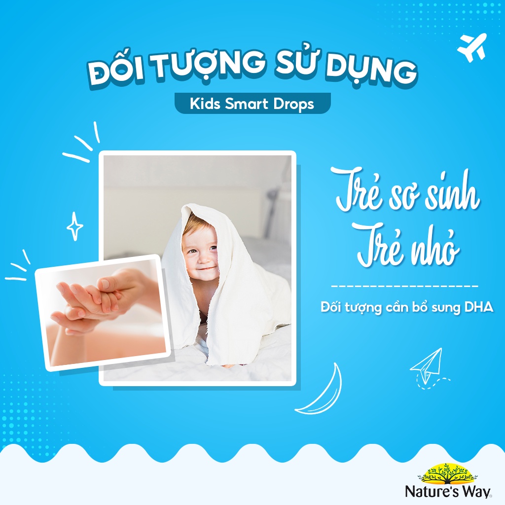 Combo 2 Hộp DHA Nature's Way Kids Smart Drops DHA Dạng Giọt Giúp Tăng IQ, Tăng Thị Lực, Phát Triển Não Bộ Cho Bé 20ml/h