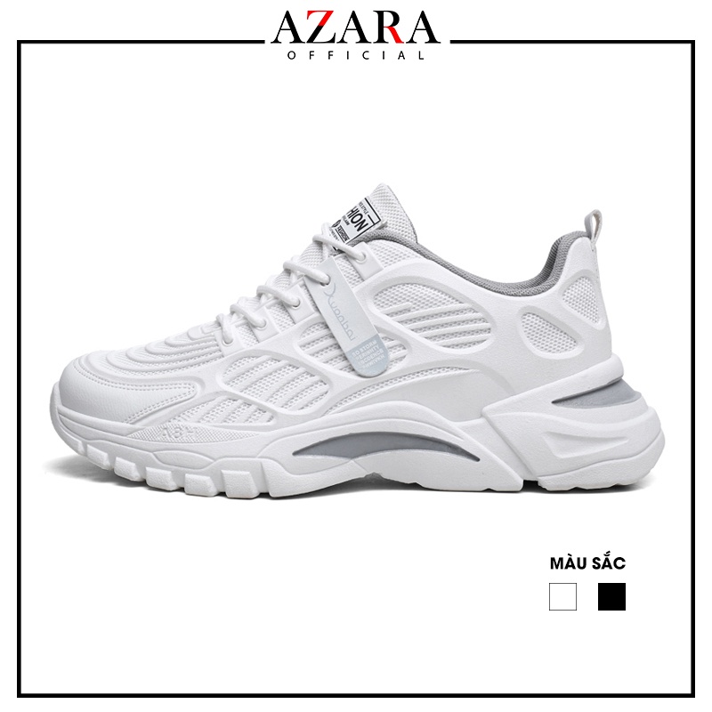 Giày Thể Thao Nam AZARA- Giày Sneaker Màu Đen - Trắng, Giày Thể Thao UNISEX, Dáng Thể Thao Dễ Phối Đồ- G5311