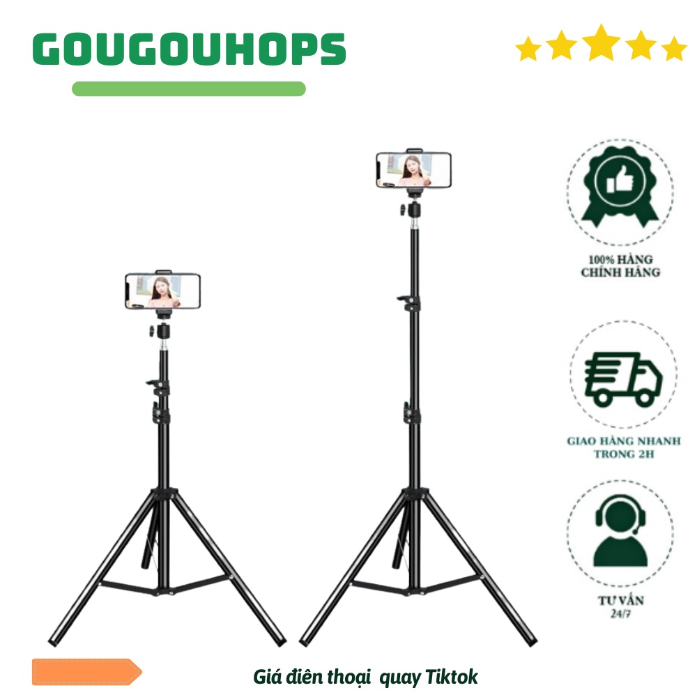 Giá đỡ điện thoại-Tripod quay TikTok chân đèn livestream chân đỡ máy ảnh cứng bền đẹp chắc chắn triệu view