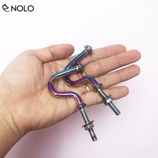 Bộ 2 Móc Câu Treo Đồ Cho Xe Máy, Xe Điện Chất Liệu Hợp Kim Xi 3D 7 Màu Ánh Quang Rất Đẹp