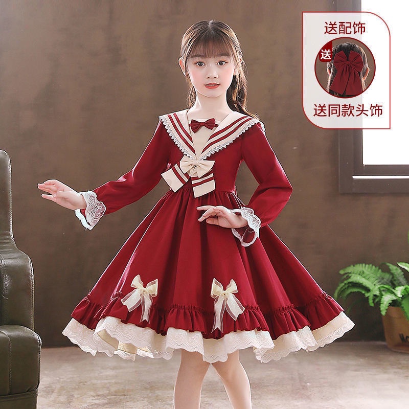 Đầm Công Chúa Lolita Phong Cách Phương Tây Thời Trang Thu Đông Mới Cho Bé Gái