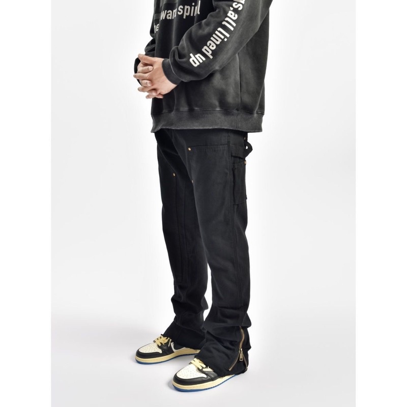 Quần jean zip khoá nam ENK dáng đứng kết hợp loe phong cách retro đường phố