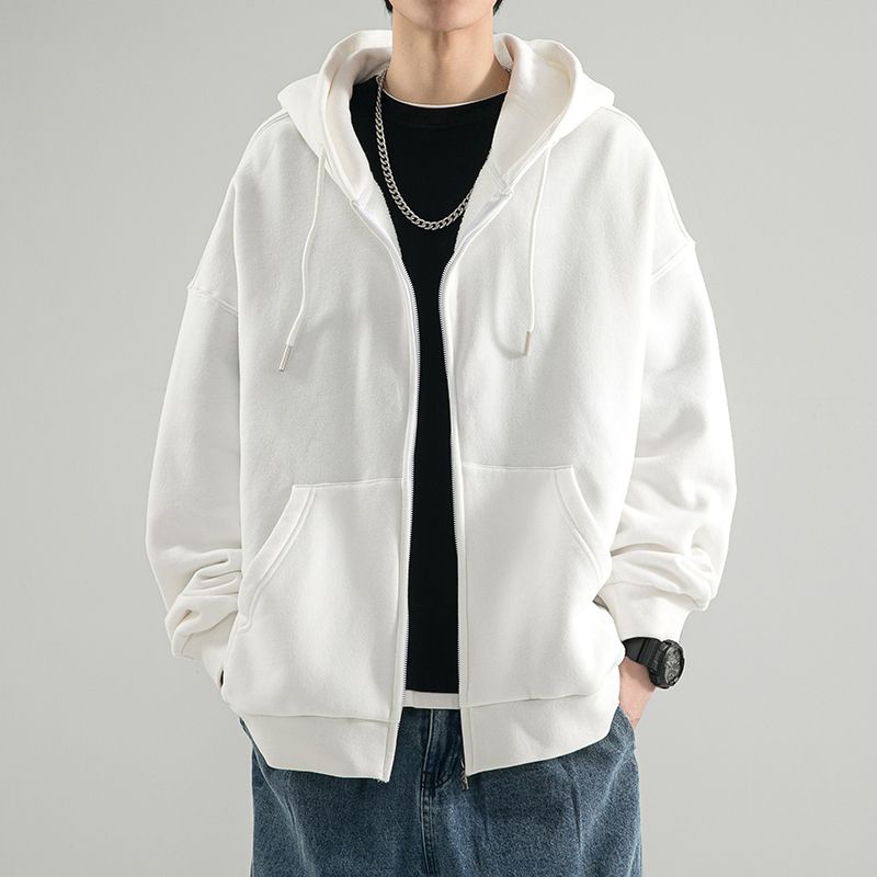 Áo Khoác Cardigan Có Nón Phối Khóa Kéo Dáng Rộng Thời Trang Xuân Thu 2022 Cho Nam