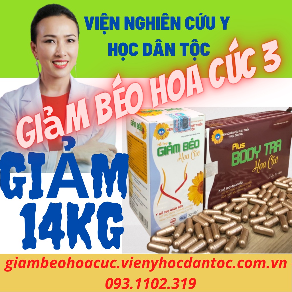 Thải Mỡ 9kg - 14Kg - Giảm Béo Hoa Cúc 3 - Giảm Cân Cấp Tốc - Giảm Cân An Toàn Cho Mẹ Cho Con Bú - Viện Y Học Dân Tộc