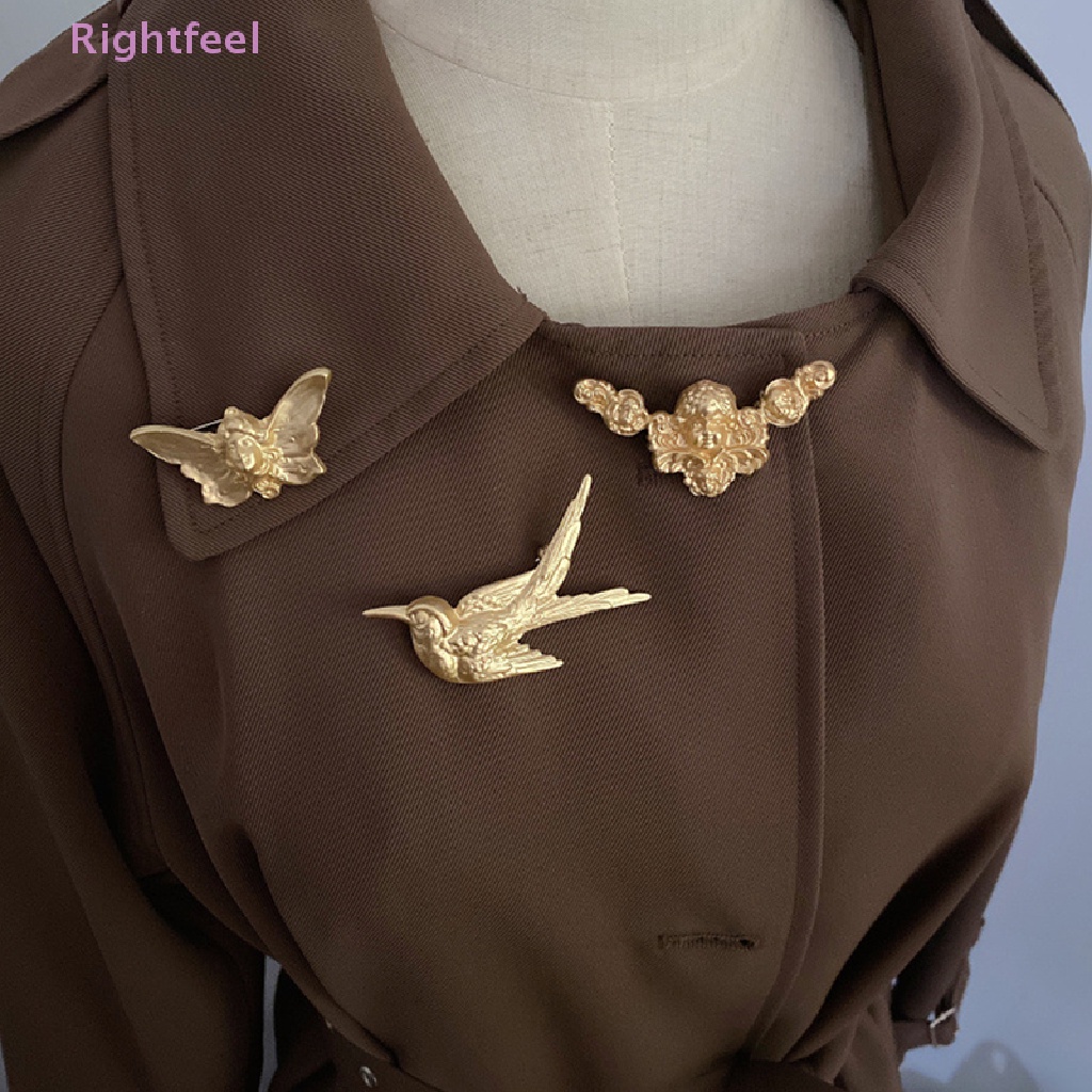 1 Huy Hiệu Cài Áo Kim Loại Hình Cánh Bướm / Chim Cánh Thiên Thần Màu Vàng Cổ Điển Phong Cách Âu Mỹ Thích Hợp Làm Quà Tặng Tiệc Tùng Cho Nam Và Nữ Cl
