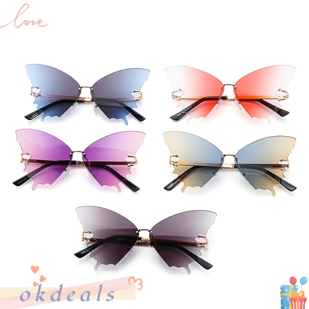 Kính Mát Gọng Kim Loại Hình Bướm Phong Cách Retro Cho Nữ