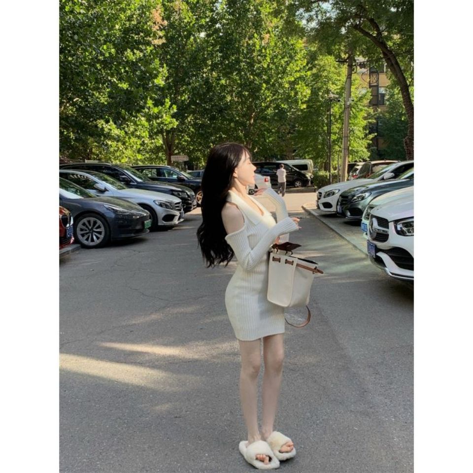 Đầm Dệt Kim Trễ Vai Dáng Ngắn Thời Trang Mùa Thu Hàng Bán Chạy Phong Cách Mới Dành Cho Bạn Nữ Nar