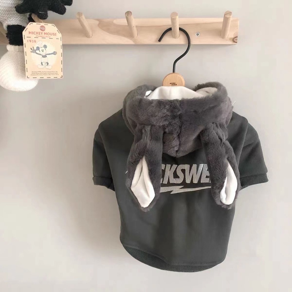 Áo Sweater Vải Lông Cừu Dày Dặn Giữ Ấm Mùa Thu Đông In Hình Chú Thỏ Pug Chiến Đấu Pháp Cho Cún Cưng Giao Hàng Miễn Phí