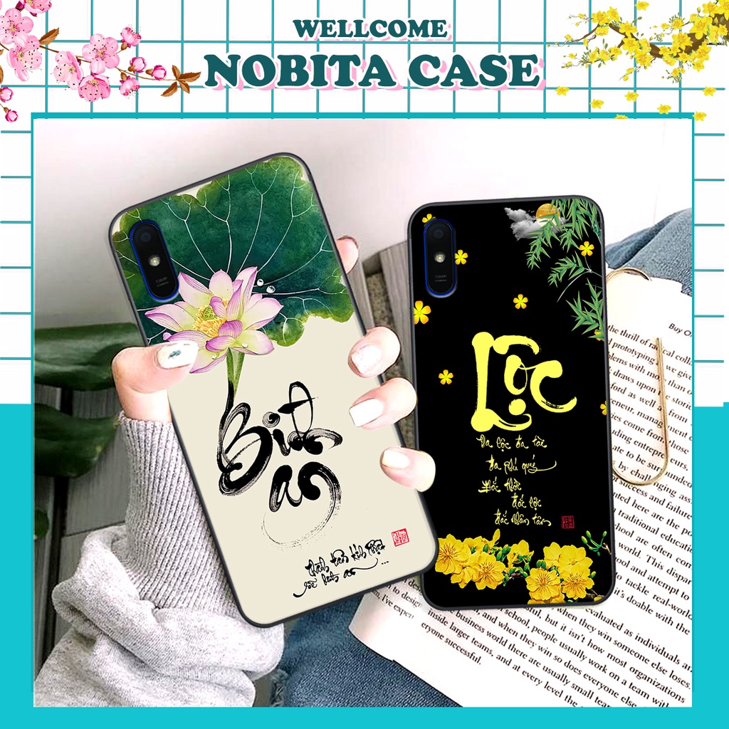 Ốp Xiaomi REDMI 9A in hình 3D thư pháp,tài lộc ,bình an,bền,đẹp