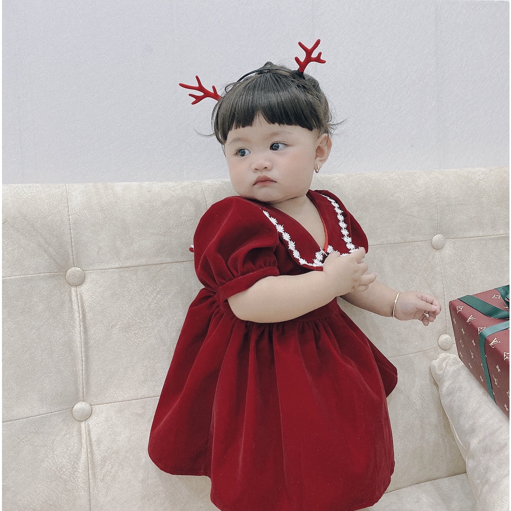 Váy Bé Gái size đại 8-40kg💕𝑭𝑹𝑬𝑬𝑺𝑯𝑰𝑷 💕 NHƯ Ý HOUSE'S- Đầm Công Chúa,1,2,3,4,5,6,7,8,9,10 tuổi- Váy nhung đỏ chuỗi ngọc