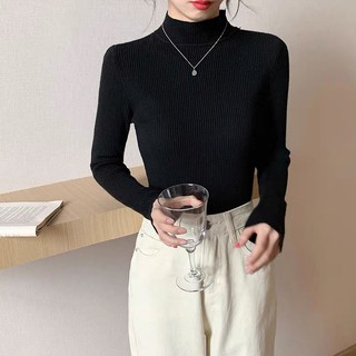 Áo len tăm cổ 3p tay dài dán body basic