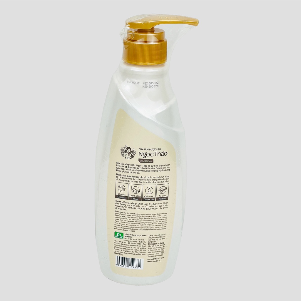 {MỚI} Sữa tắm dược liệu Ngọc Thảo - Chăm sóc chuyên sâu 500ml