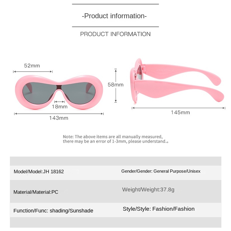 Kính Mát Hình Dạng Lõm One Piece Y2K Vui Nhộn Cho Nữ
