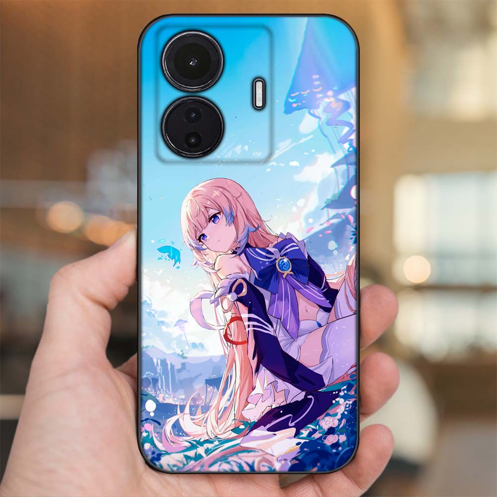 Ốp lưng Vivo T1 5G viền đen in hình Sangonomiya Kokomi Genshin Impact