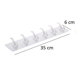 Thanh treo đồ 6 móc dán tường siêu chắc