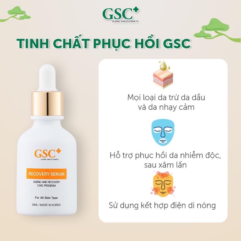 Tinh chất phục hồi GSC - Recovery serum  - Tái tạo phục hồi làn da hư thương, dưỡng sau khi phun xăm môi