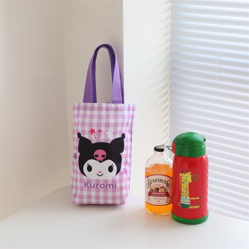 Túi Vải Canvas Đựng Dù / Bình Nước In Hoạt Hình Dễ Thương Tiện Dụng Cho Học Sinh