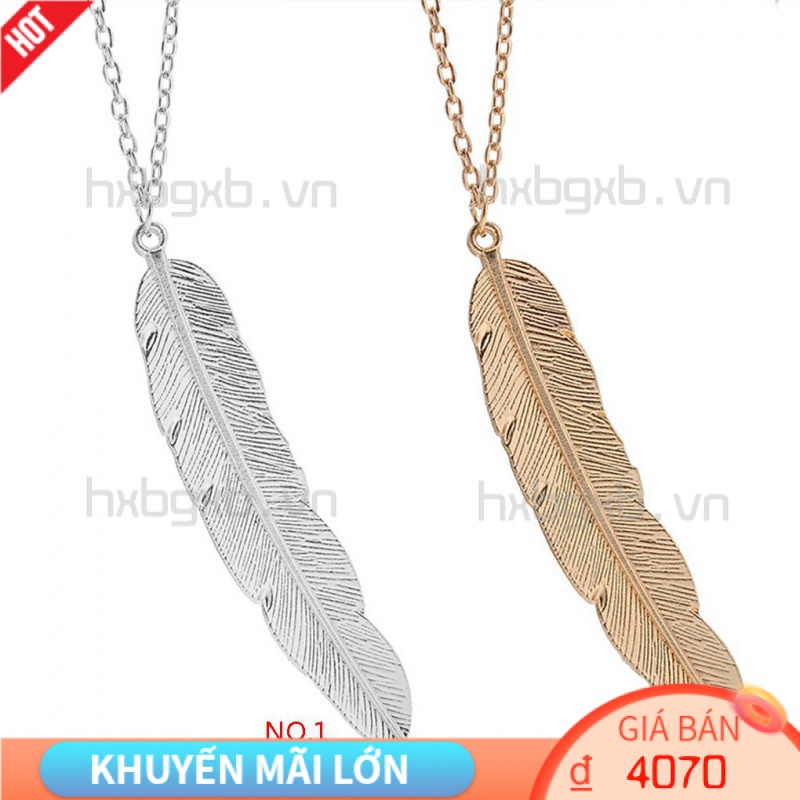 Vòng cổ Mặt Lông Vũ Kim Loại Phong Cách Đơn Giản