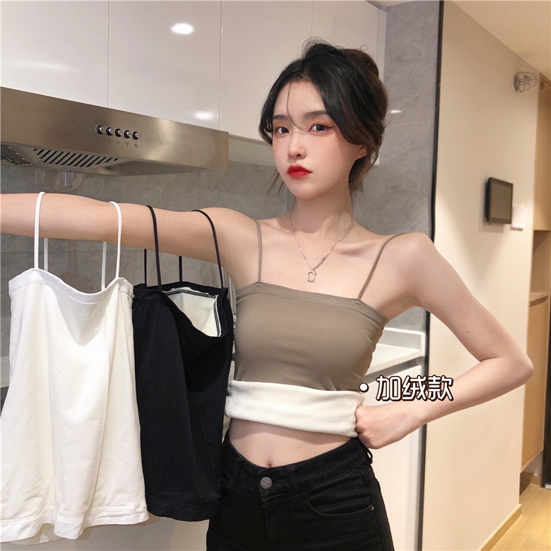 NRVP Áo Tank Top Đơn Co Giãn Phong Cách Hàn Quốc Mới Với Đệm Lót