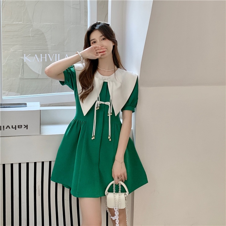 IELGY IELGY Đầm Ngắn Tay Thời Trang Phong Cách niche Hepburn Cho Nữ