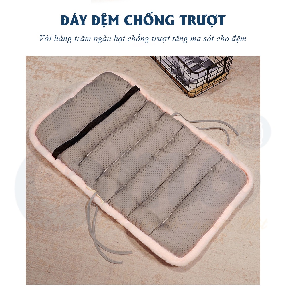 Đệm ngồi hình thú 4 lớp , mặt lông mềm mịn, siêu ấm đáy chống trượt được chọn màu