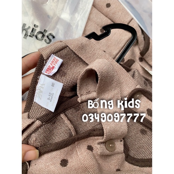 Yếm Len Bé Gái Chấm Bi Hồng Ruốc ZR(thay cúc)