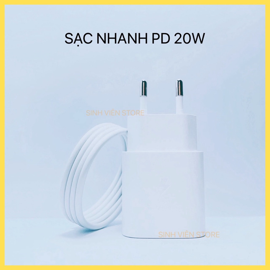 Bộ Sạc Nhanh PD 20W - Củ Sạc Nhanh Cáp Sạc Nhanh Tiện Dụng