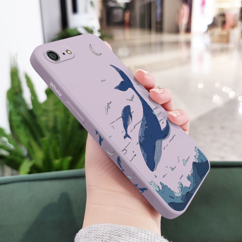 Ốp Điện Thoại Silicon Dẻo In Hình Cá Voi Cho IPhone 8 7 6 6S Plus SE 2020