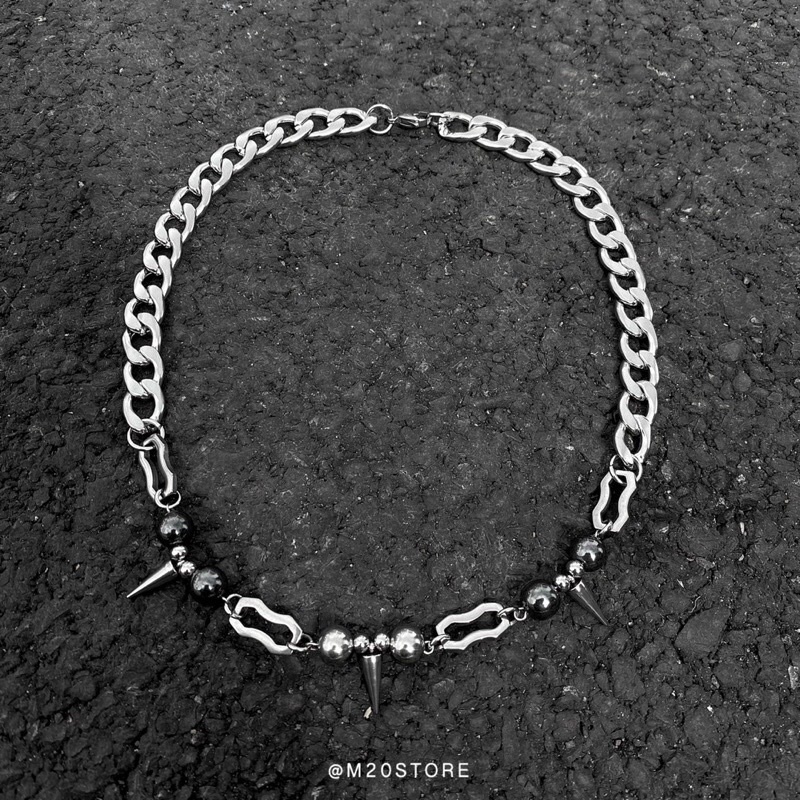 Vòng Cổ Chuỗi Thép Titan Mix Hạt,Vòng Cổ Nam Nữ Phong Cách Hiphop