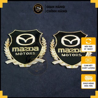 Bộ 2 logo bông lúa MAZDA trang trí xe hơi