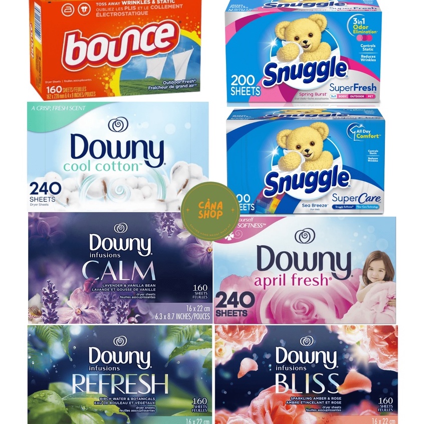 [TÁCH LẺ] Giấy thơm quần áo nhập khẩu Mỹ Bounce, Downy, Snuggle