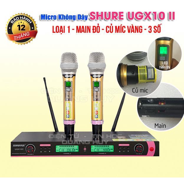 Mua dàn Karaoke Gia Đình Loại Tốt, Hát Hay, Micro Không Dây Shure UGX10 Loại 1 Model Mới Nhât Năm 2022