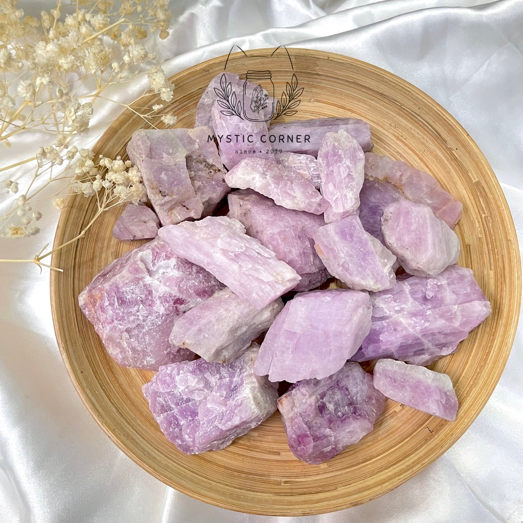 Đá thô Kunzite tự nhiên hỗ trợ xoa dịu tinh thần, đá thanh tẩy Tarot, đá phong thủy reiki