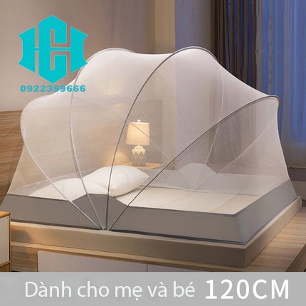 Màn chụp tự bung gấp gọn thông minh Màn khung xếp Cao Cấp đỉnh vuông. Chống muỗi, tiện lợi