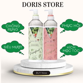 Dầu gội xả bưởi VALERT GRAPEFRUIT 850ml tặng xịt bưởi LENA chống rụng kích mọc tóc phục hồi nang tóc chính hãng